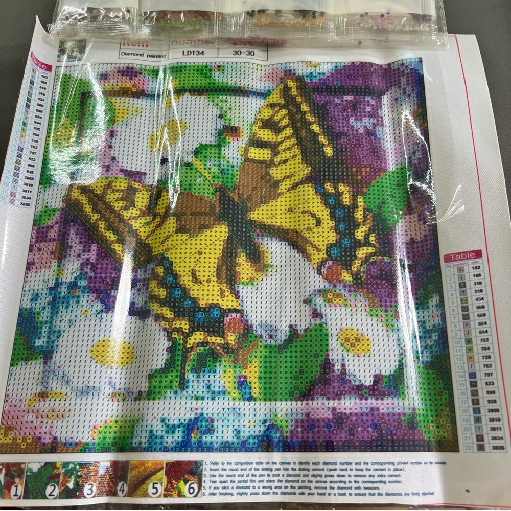 Monarch Butterfly Purple and Yellow Diamond Painting